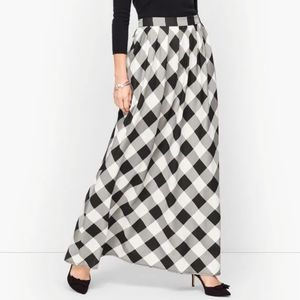 NWOT Talbots Buffalo Check Pleated Maxi Skirt